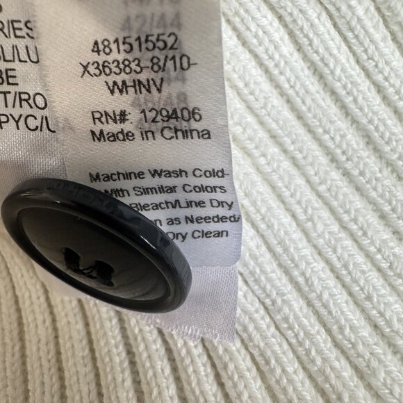 Vivance Sweater Womens Medium Striped Nautical Pullover Crewneck Buttons Coastal - Picture 8 of 13